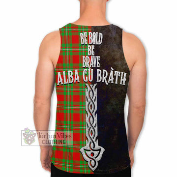 Grierson Tartan Family Crest Men's Tank Top Alba Gu Brath Be Brave Lion Ancient Style - Tartan Vibes Clothing