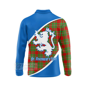 Grierson Family Crest Tartan Long Sleeve Polo Shirt Celebrate Saint Andrew's Day in Style - Tartan Vibes Clothing