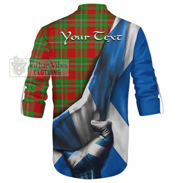 Grierson Tartan Ghillie Kilt Shirt with Family Crest Scotland Patriotic Style - Tartan Vibes Clothing