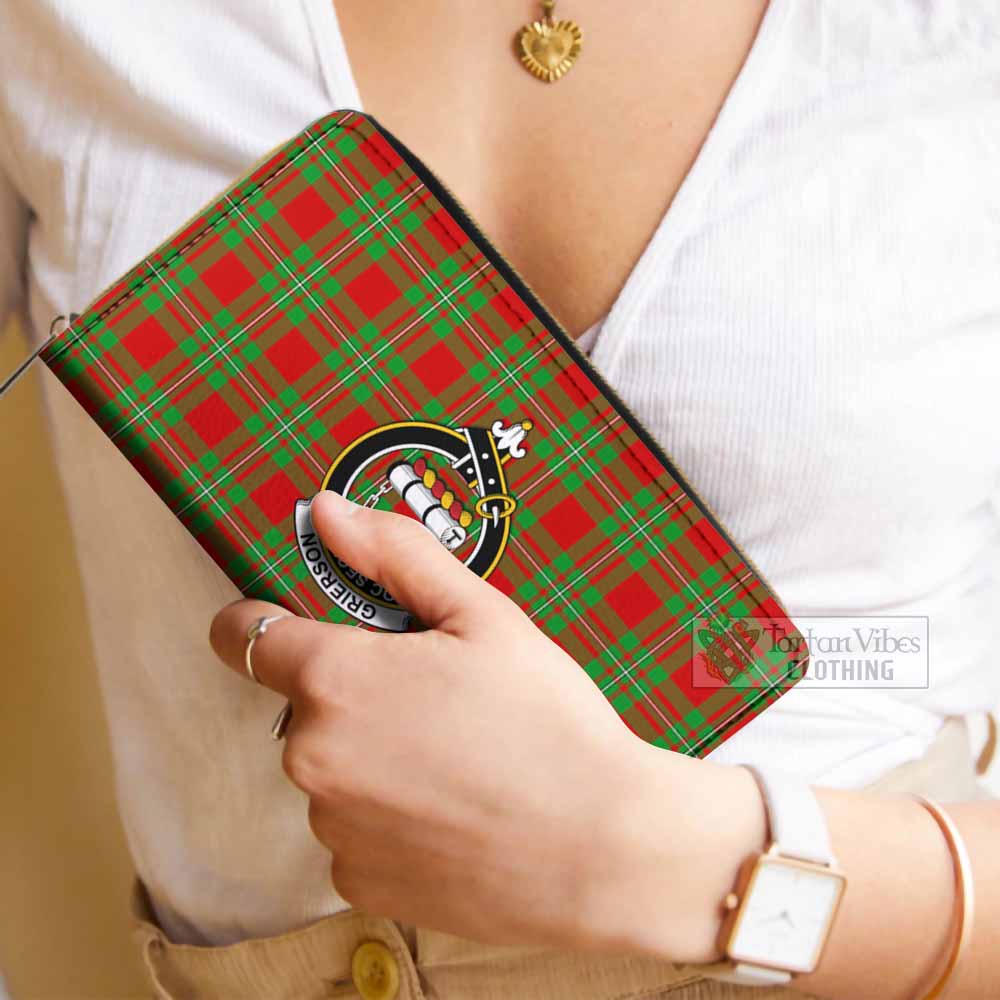 Tartan Vibes Clothing Grierson Tartan Women's Leather Wallet with Family Crest