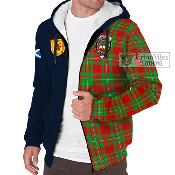 Grierson Tartan Sherpa Hoodie Alba with Scottish Lion Royal Arm Half Style - Tartan Vibes Clothing