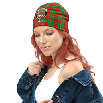 Grierson Tartan Beanies Hat with Family Crest