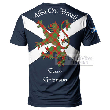 Grierson Tartan Lion Rampant T-Shirt Proudly Display Your Heritage with Alba Gu Brath and Clan Name - Tartan Vibes Clothing