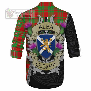 Grierson Tartan Family Crest Ghillie Kilt Shirt Lion Rampant Royal Thistle Shield Celtic Inspired - Tartan Vibes Clothing