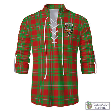 Grierson Tartan Men's Scottish Traditional Jacobite Ghillie Kilt Shirt with Family Crest - Tartan Vibes Clothing