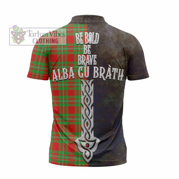 Grierson Tartan Family Crest Zipper Polo Shirt Alba Gu Brath Be Brave Lion Ancient Style - Tartan Vibes Clothing