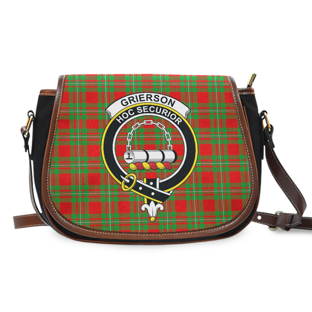Grierson Tartan Saddle Bag with Family Crest - Tartan Vibes Clothing