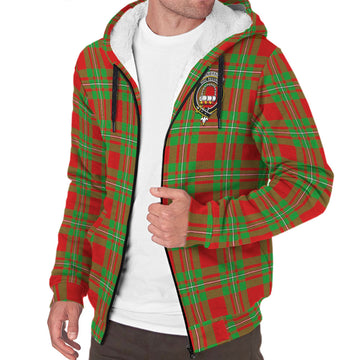 Grierson Tartan Sherpa Hoodie with Family Crest