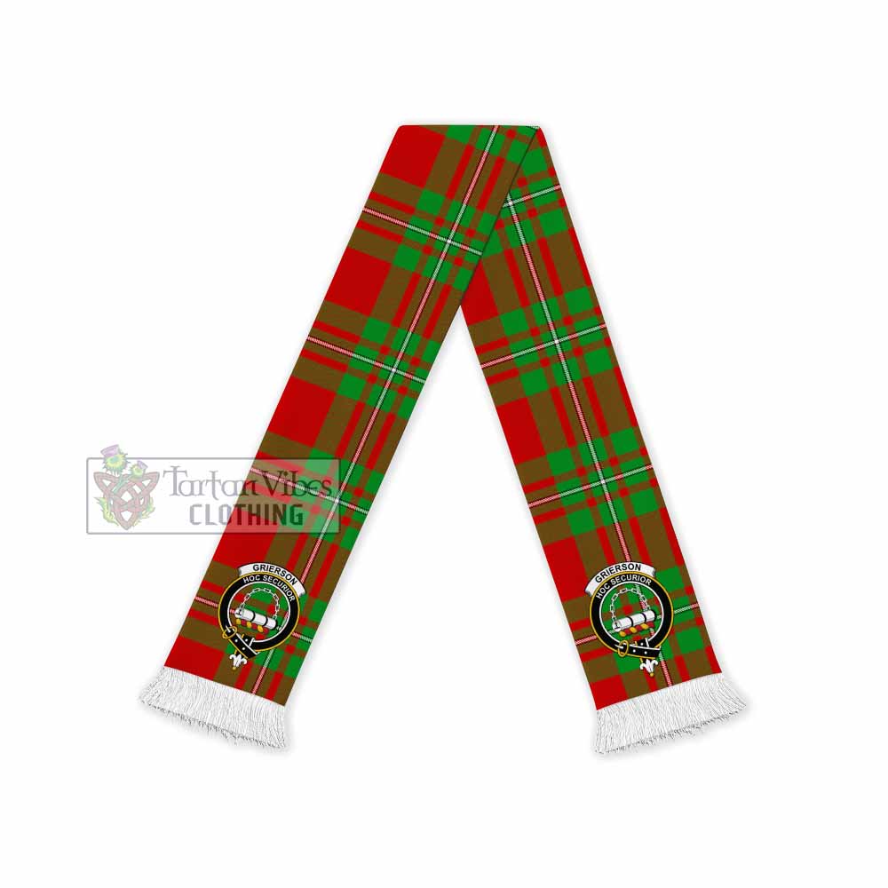 Grierson Tartan Ruffneck Scarf with Family Crest - Tartan Vibes Clothing