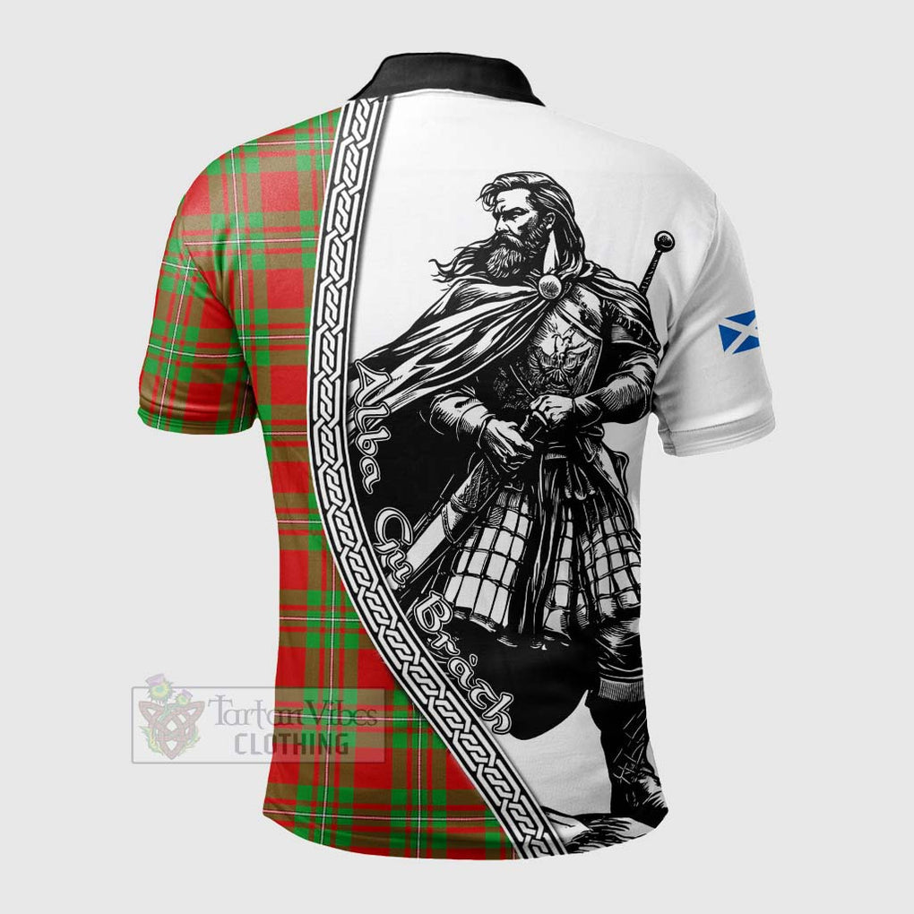 Grierson Tartan Clan Crest Polo Shirt with Highlander Warrior Celtic Style - Tartan Vibes Clothing