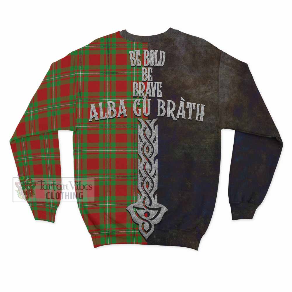 Grierson Tartan Family Crest Sweatshirt Alba Gu Brath Be Brave Lion Ancient Style - Tartan Vibes Clothing