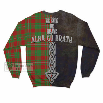 Grierson Tartan Family Crest Sweatshirt Alba Gu Brath Be Brave Lion Ancient Style - Tartan Vibes Clothing