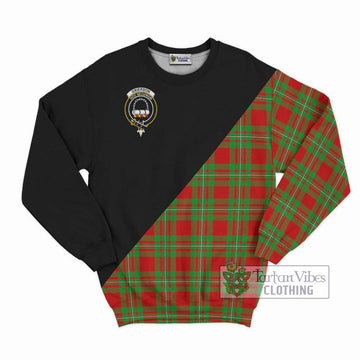 Grierson Tartan Sweatshirt with Family Crest and Military Logo Style - Tartan Vibes Clothing