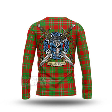 Grierson Tartan Long Sleeve T-Shirt with Family Crest Celtic Skull Style - Tartan Vibes Clothing