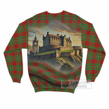 Grierson Tartan Family Crest Sweatshirt with Scottish Ancient Castle Style - Tartan Vibes Clothing