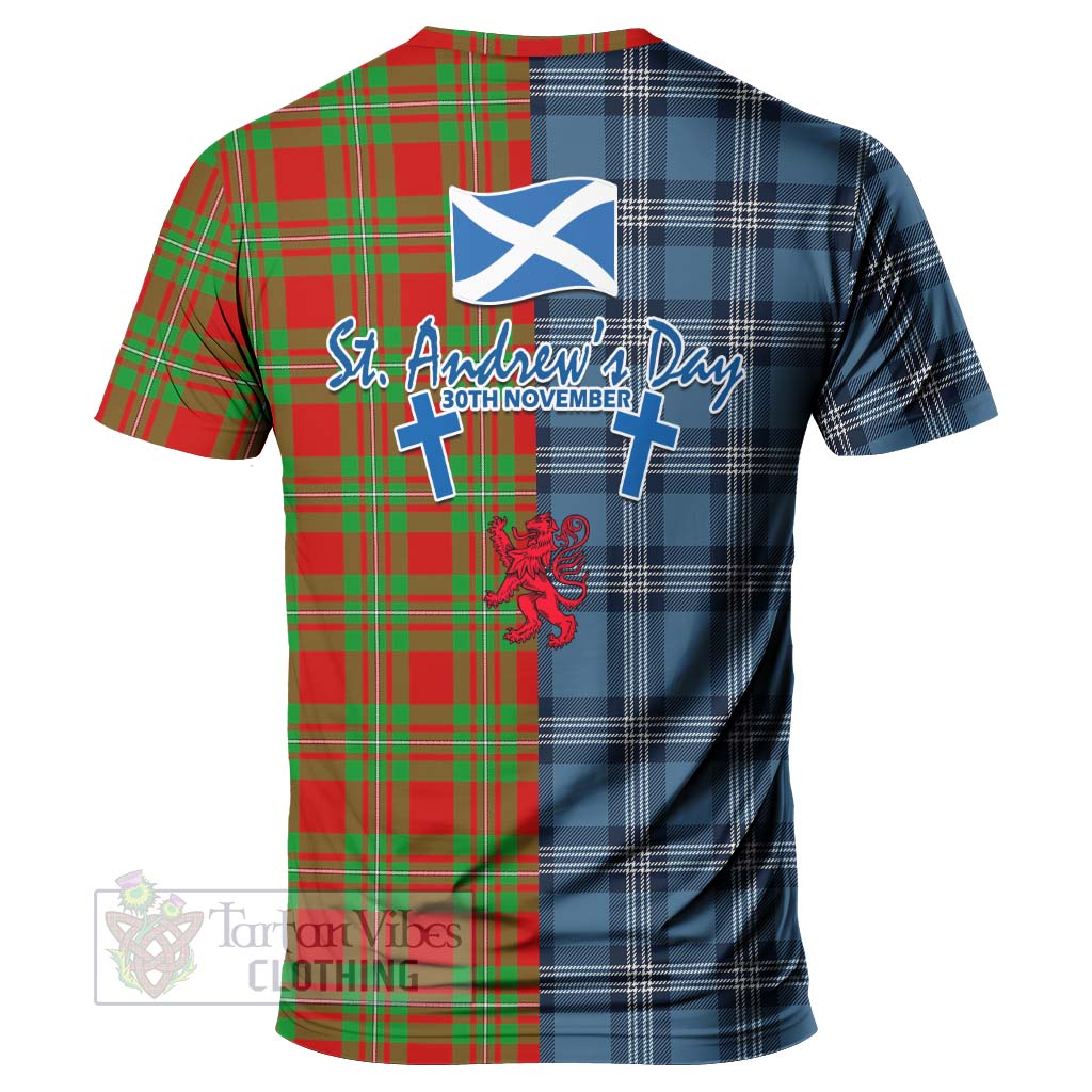 Grierson Tartan T-Shirt Happy St. Andrew's Day Half Tartan Style - Tartan Vibes Clothing