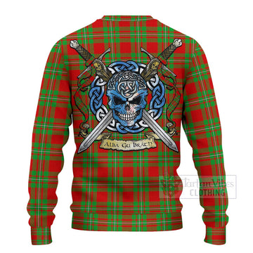 Grierson Tartan Ugly Sweater with Family Crest Celtic Skull Style - Tartan Vibes Clothing