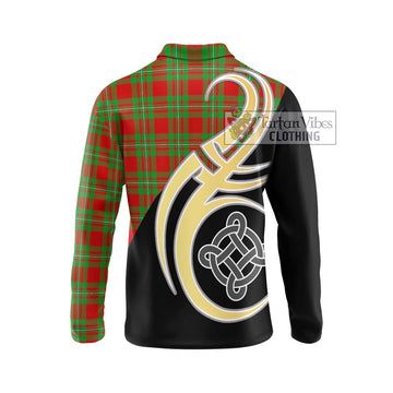 Grierson Tartan Long Sleeve Polo Shirt with Family Crest and Celtic Symbol Style - Tartan Vibes Clothing