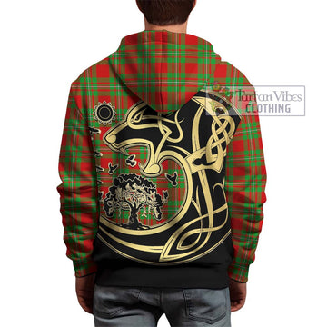 Grierson Tartan Hoodie with Family Crest Celtic Wolf Style - Tartan Vibes Clothing