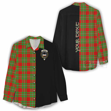 Grierson Tartan Women's Casual Shirt with Family Crest and Half Of Me Style - Tartan Vibes Clothing