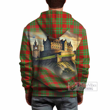 Grierson Tartan Family Crest Hoodie with Scottish Ancient Castle Style - Tartan Vibes Clothing