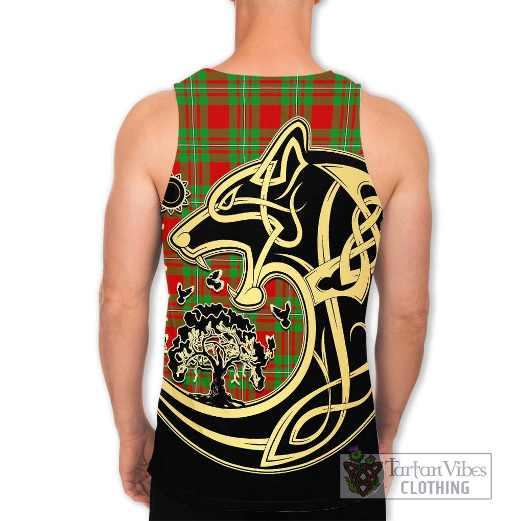 Grierson Tartan Men's Tank Top with Family Crest Celtic Wolf Style - Tartan Vibes Clothing