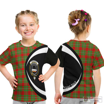 Grierson Tartan Kid T-Shirt with Family Crest Circle Style - Tartan Vibes Clothing