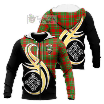 Grierson Tartan Knitted Hoodie with Family Crest and Celtic Symbol Style Unisex Knitted Zip Hoodie - Tartan Vibes Clothing