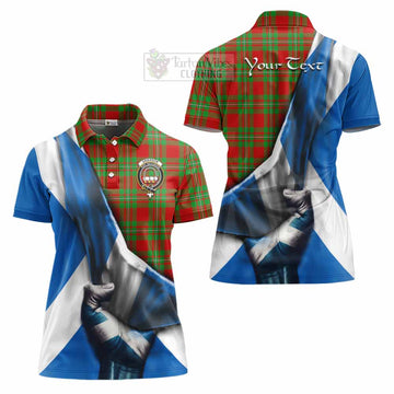 Grierson Tartan Women's Polo Shirt with Family Crest Scotland Patriotic Style - Tartan Vibes Clothing