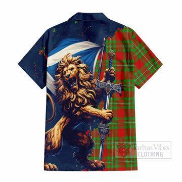Grierson Tartan Family Crest Hawaiian Shirt with Scottish Majestic Lion - Tartan Vibes Clothing