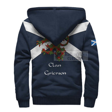 Grierson Tartan Lion Rampant Sherpa Hoodie Proudly Display Your Heritage with Alba Gu Brath and Clan Name - Tartan Vibes Clothing