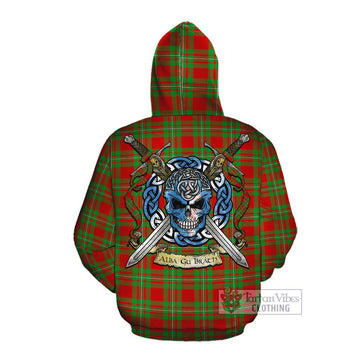 Grierson Tartan Cotton Hoodie with Family Crest Celtic Skull Style Pullover Hoodie - Tartan Vibes Clothing