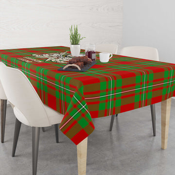 Grierson Tartan Tablecloth with Clan Crest and the Golden Sword of Courageous Legacy - Tartan Vibes Clothing
