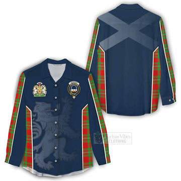 Grierson Tartan Women's Casual Shirt with Family Crest and Lion Rampant Vibes Sport Style - Tartan Vibes Clothing