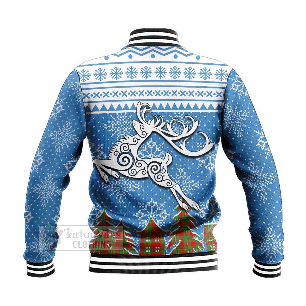 Grierson Clan Christmas Baseball Jacket Celtic Reindeer Style - Tartan Vibes Clothing
