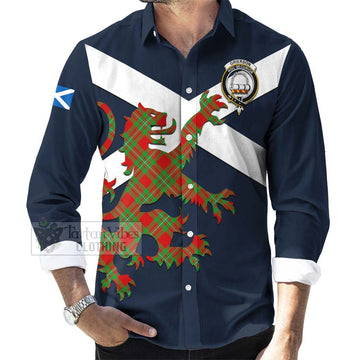 Grierson Tartan Lion Rampant Long Sleeve Button Shirt Proudly Display Your Heritage with Alba Gu Brath and Clan Name Men's Shirt - Tartan Vibes Clothing