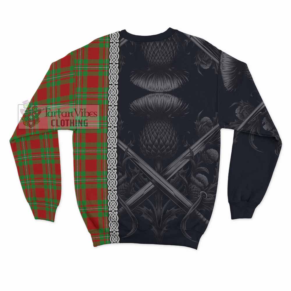 Grierson Tartan Sweatshirt with Family Crest Cross Sword Thistle Celtic Vibes - Tartan Vibes Clothing