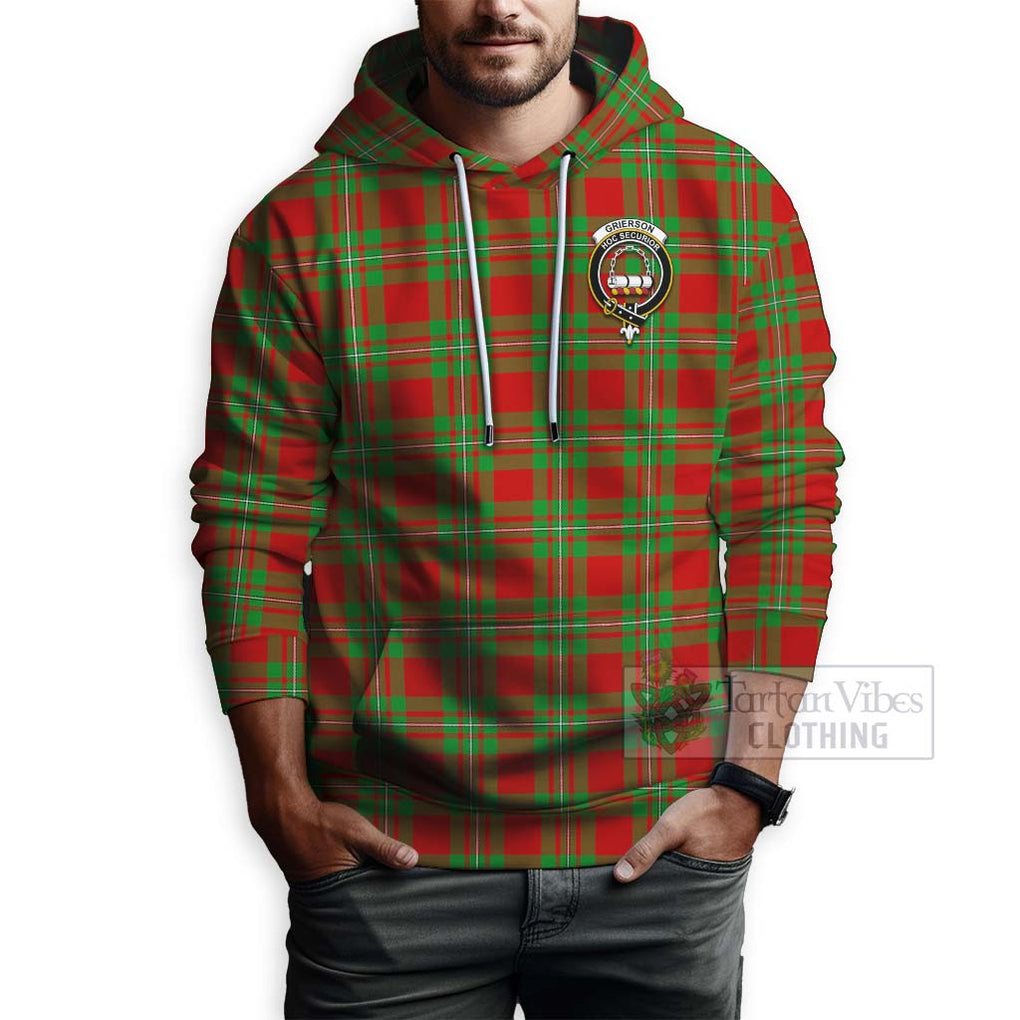 Grierson Tartan Hoodie with Family Crest Celtic Skull Style - Tartan Vibes Clothing