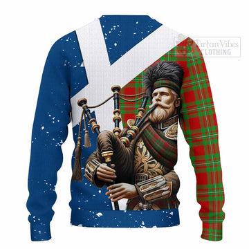 Grierson Tartan Knitted Sweater with Family Crest Scottish Bagpiper Vibes - Tartan Vibes Clothing