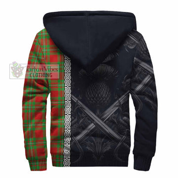 Grierson Tartan Sherpa Hoodie with Family Crest Cross Sword Thistle Celtic Vibes - Tartan Vibes Clothing