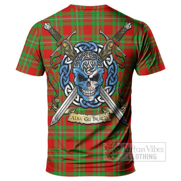 Grierson Tartan T-Shirt with Family Crest Celtic Skull Style - Tartan Vibes Clothing
