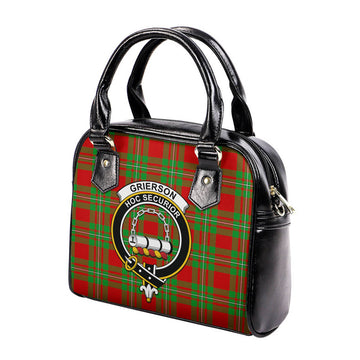 Grierson Tartan Shoulder Handbags with Family Crest - Tartan Vibes Clothing