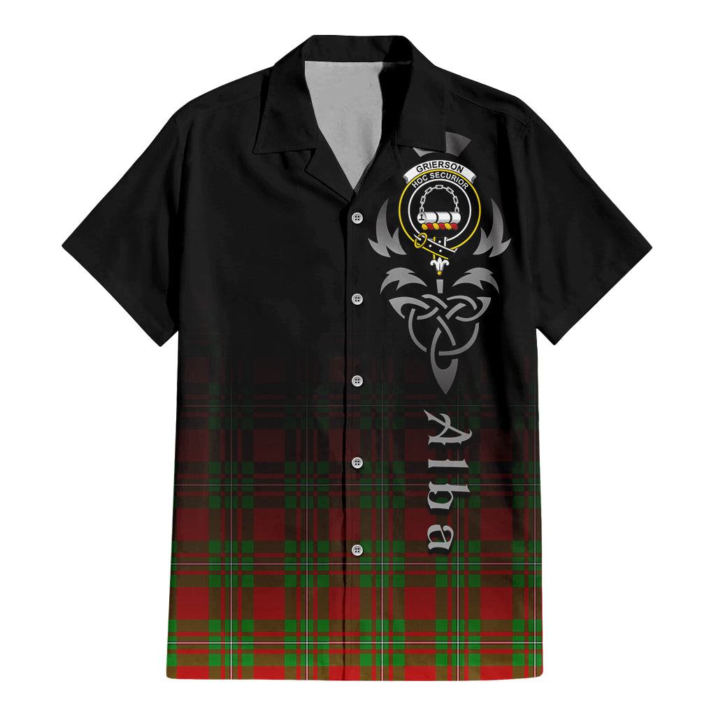 Grierson Tartan Hawaiian Shirt Shirt Featuring Alba Gu Brath Family Crest Celtic Inspired - Tartan Vibes Clothing