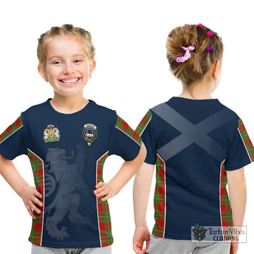 Grierson Tartan Kid T-Shirt with Family Crest and Lion Rampant Vibes Sport Style - Tartan Vibes Clothing