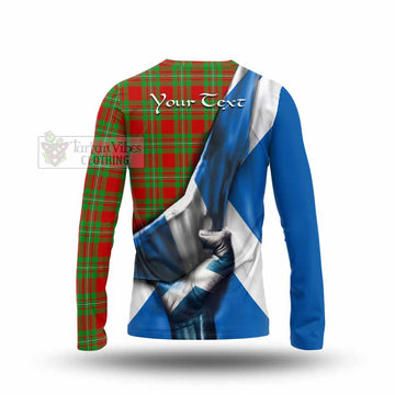 Grierson Tartan Long Sleeve T-Shirt with Family Crest Scotland Patriotic Style - Tartan Vibes Clothing