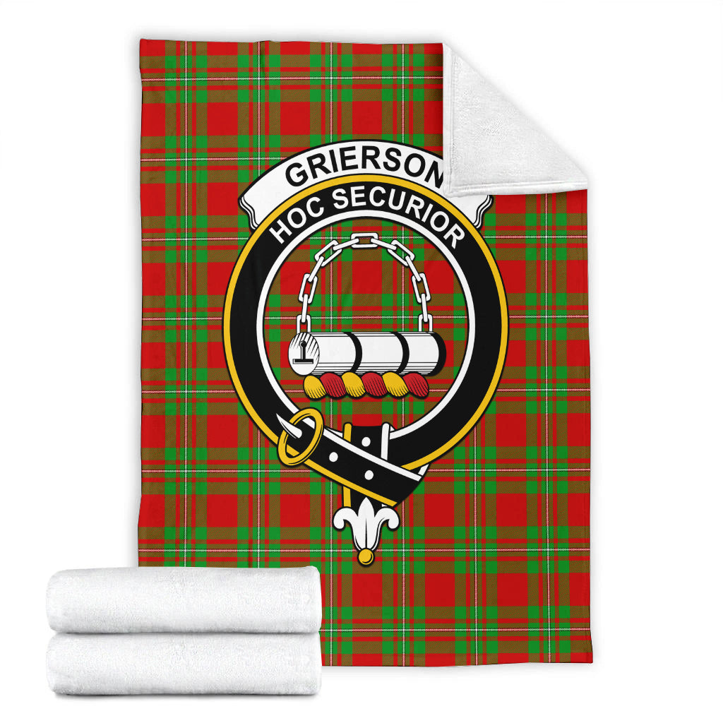 Grierson Tartan Blanket with Family Crest - Tartan Vibes Clothing