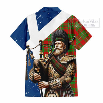 Grierson Tartan Hawaiian Shirt with Family Crest Scottish Bagpiper Vibes - Tartan Vibes Clothing