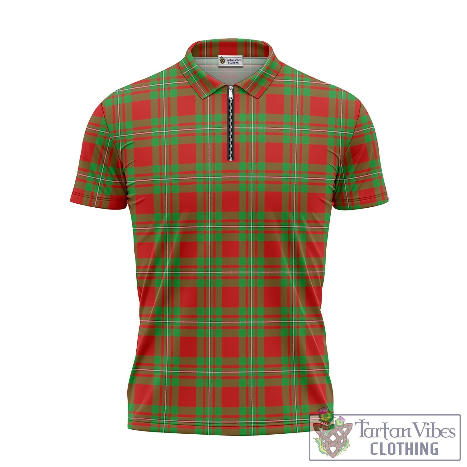 Grierson Tartan Zipper Polo Shirt - Tartan Vibes Clothing