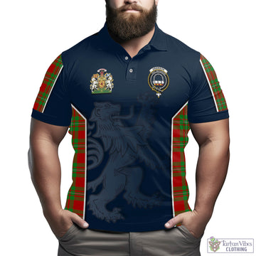 Grierson Tartan Men's Polo Shirt with Family Crest and Lion Rampant Vibes Sport Style - Tartan Vibes Clothing