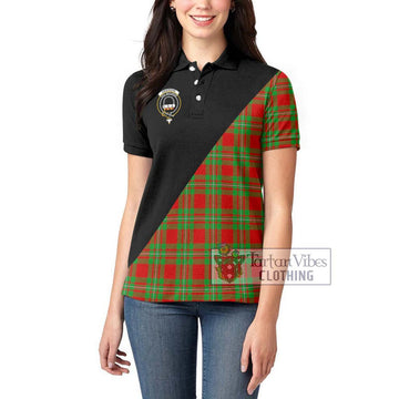 Grierson Tartan Women's Polo Shirt with Family Crest and Military Logo Style - Tartan Vibes Clothing